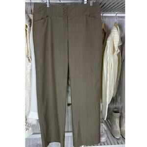 Ann Taylor Womens Sz 12 Taupe Brown Signature Fit Straight Leg Dress Pants #0404